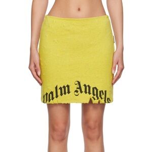 NWT! Palm Angels Yellow Skirt with Black Print